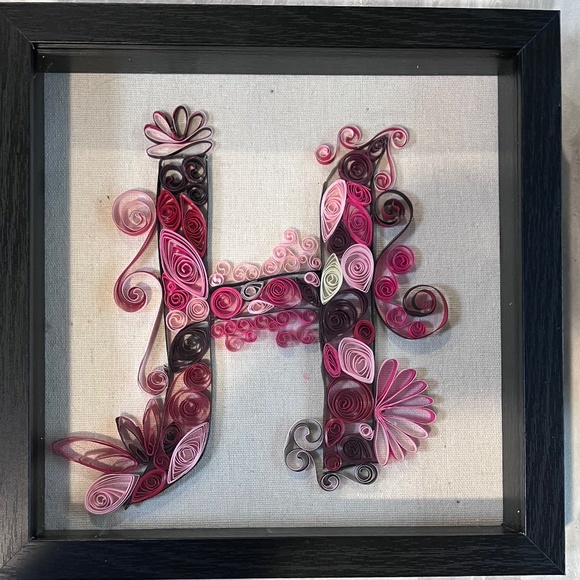 Quilled H monogram